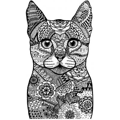 Crafty Individuals Rubber Stamp - Happy Cat